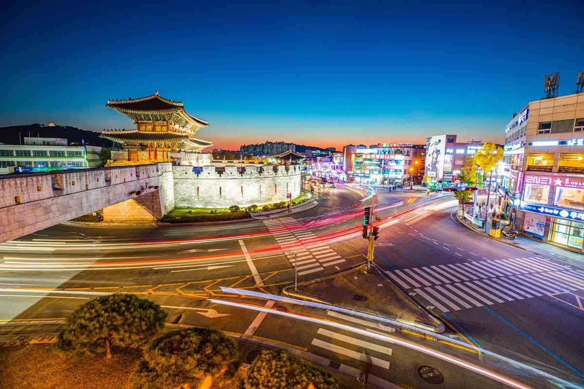 The historical Suwon Hwaseong Fortress, where scenes from Lovely Runner were filmed