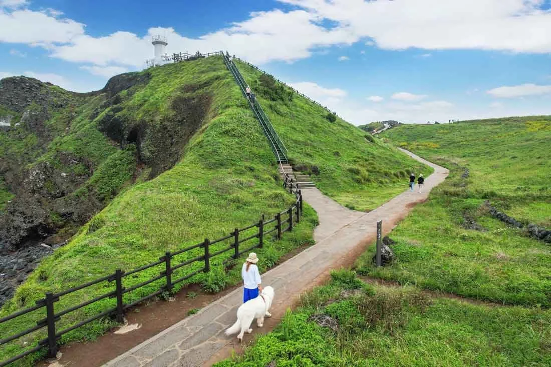 Breathtaking sunset view at Seopjikoji in Jeju