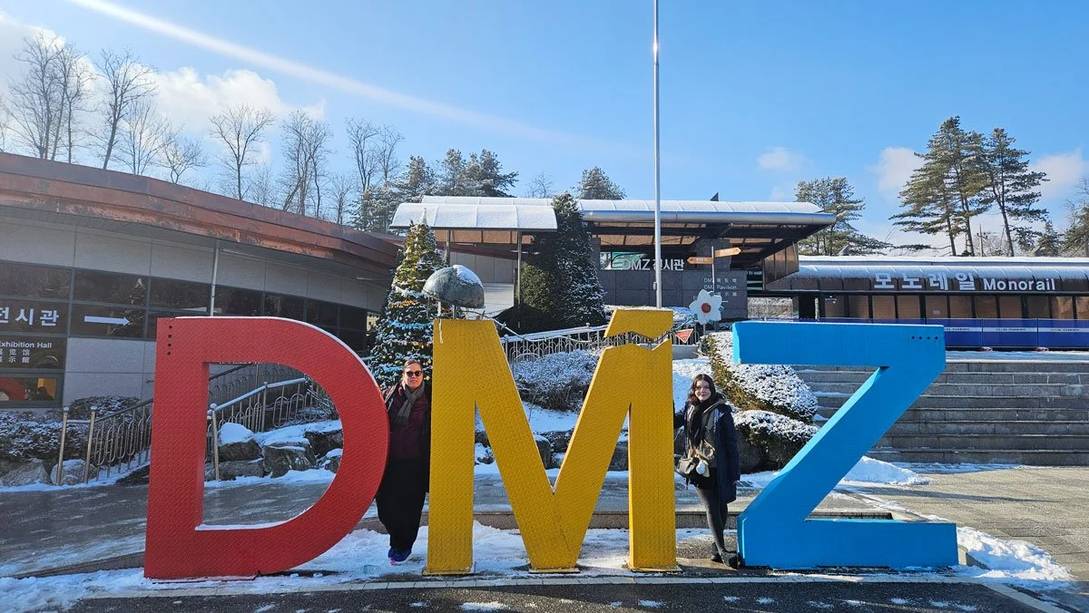 Mexico family visiting the DMZ on a private tour from Seoul.