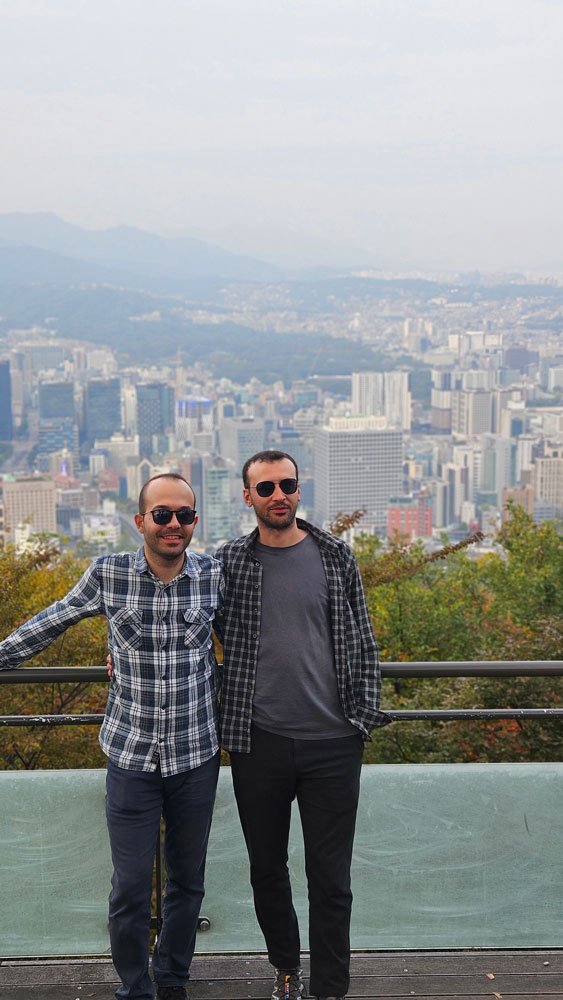 Turkish tourists visiting N Seoul Tower’s famous love locks area on a bespoke Seoul trip.