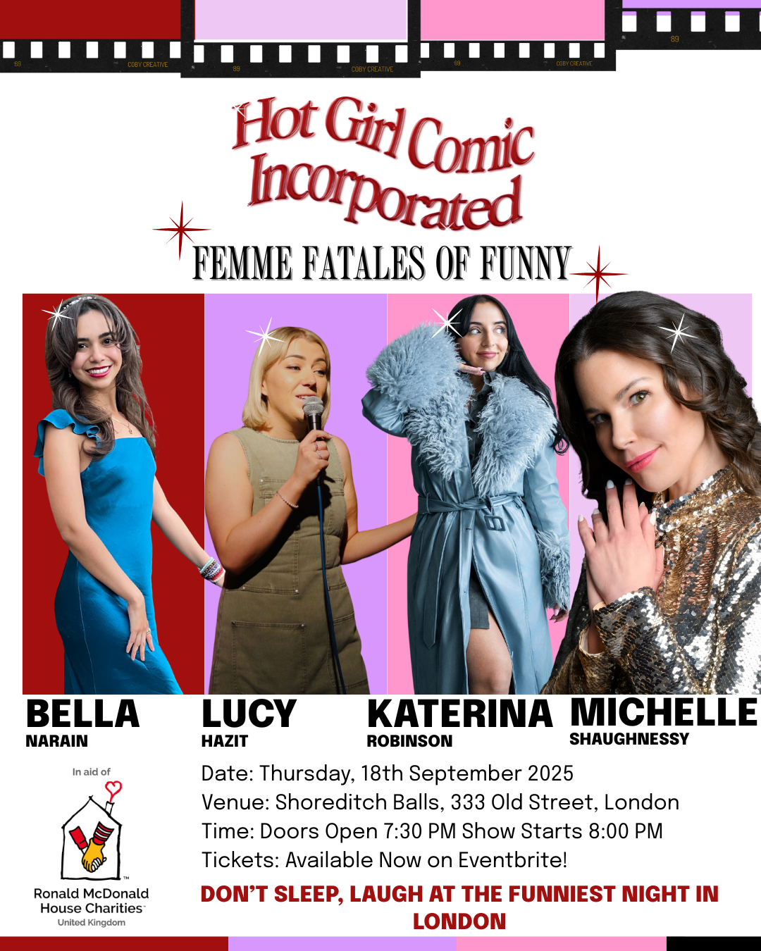 HOT GIRL COMIC INC: LIVE COMEDY NIGHT FOR RONALD MCDONALD HOUSE CHARITIES