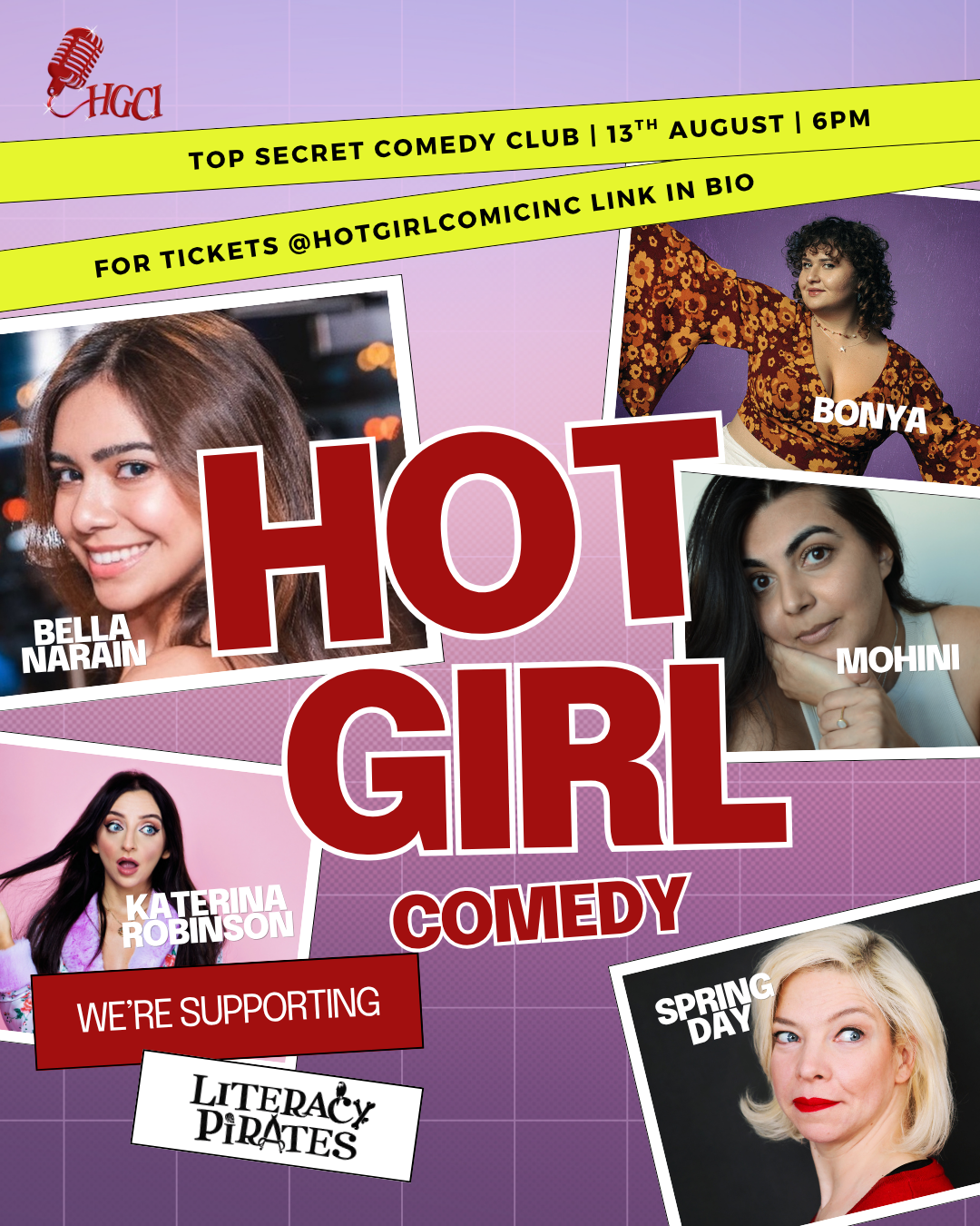 Top Secret : Hot Girl Comedy Charity Night: Literacy Pirates