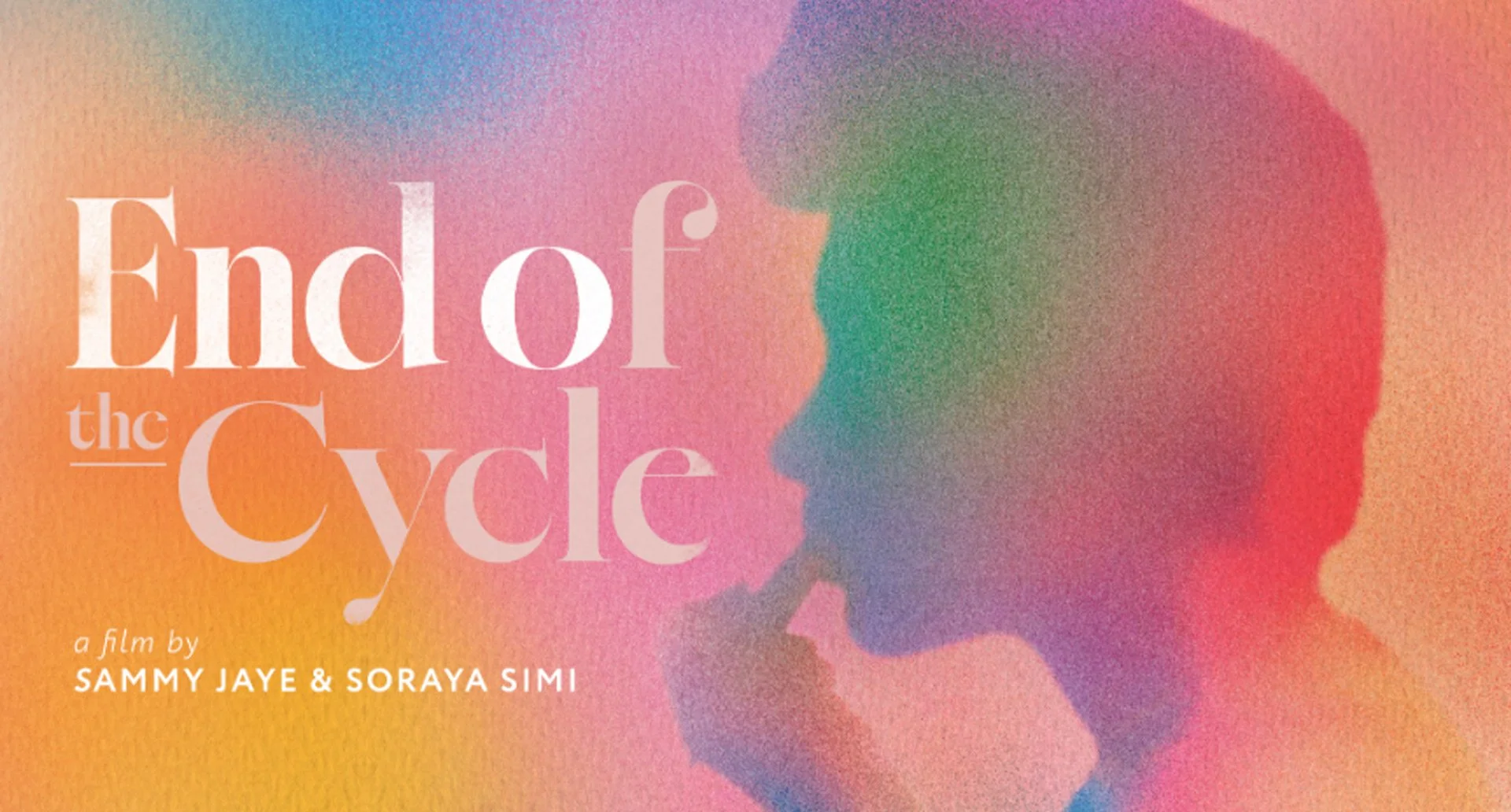 watercoloured silhouette of a woman in purple, pink and blue hues, overlaid with the title End of the Cycle