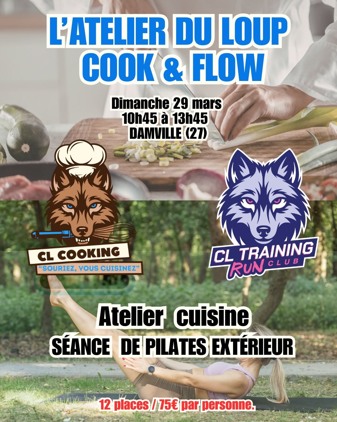 Nouveau concept CLTraining ⚠️ 🍳 

L&rsquo;ATELIER DU LOUP. 

Rejoins la meute CLTraining pour participer &agrave; l&rsquo;atelier du Loup qui consiste &agrave; :

_ Participez activement &agrave; un atelier cuisine sur une th&eacute;matique choisie 