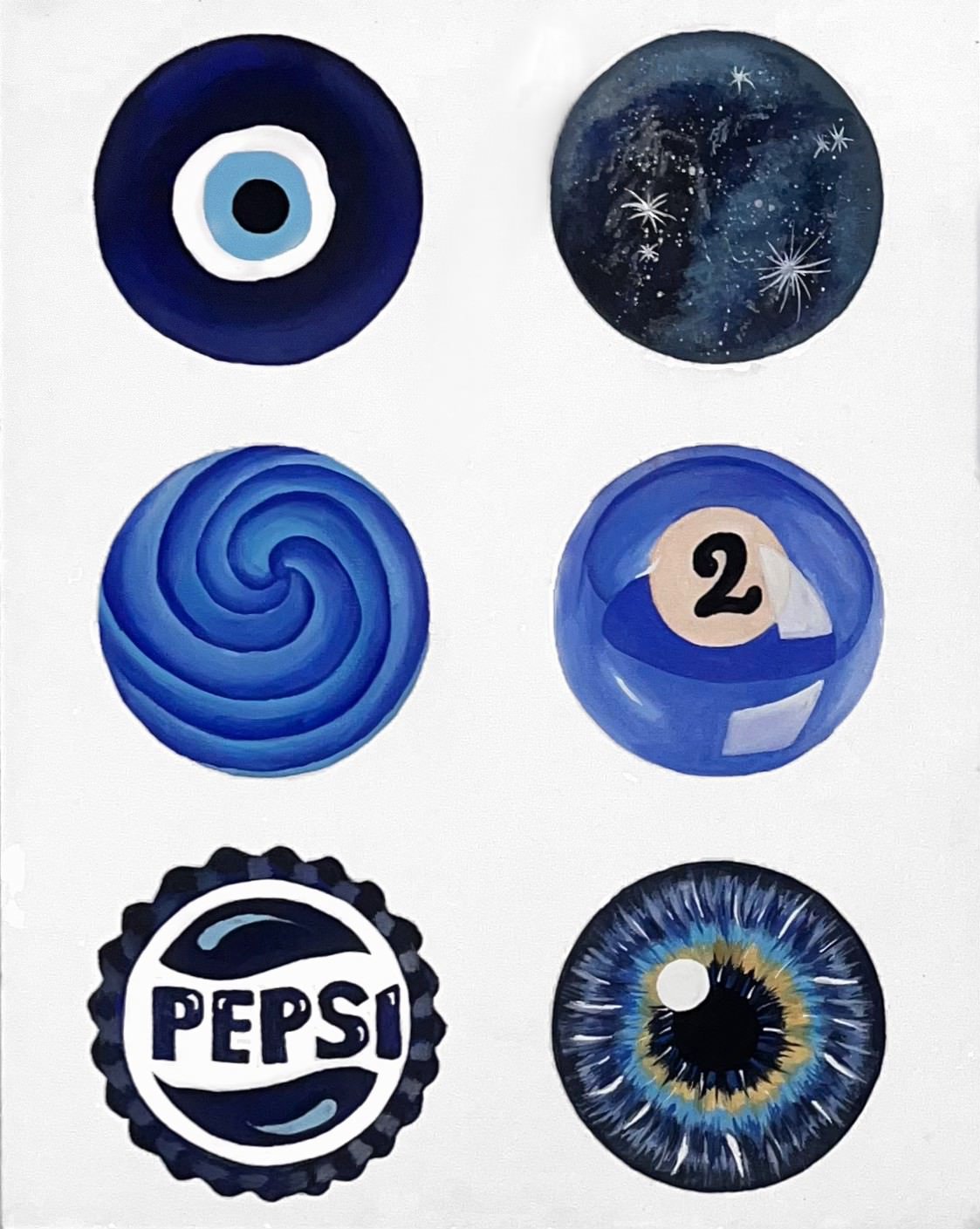 Blue Balls -Blue Circle Print