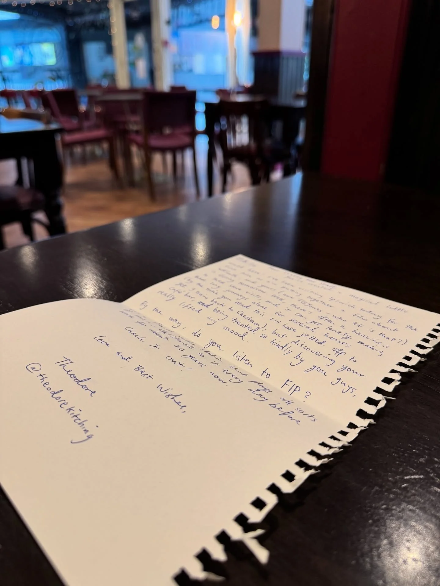 Today a customer left us this handwritten note and it left a smile on our faces.

Sometimes when you&rsquo;re running a small independent business, you&rsquo;re focused on deliveries, staffing, stock, maintenance and everything else happening behind 