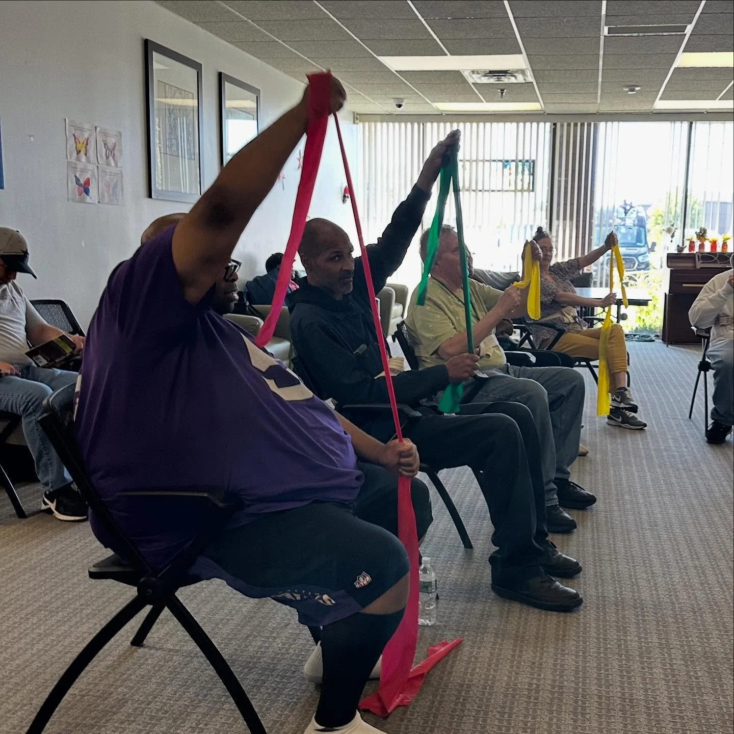 We love to see our participants so engaged with the team from Nazareth Physical Therapy! This past week students from the Nazareth PT program came into the center and worked with our participants 😀
