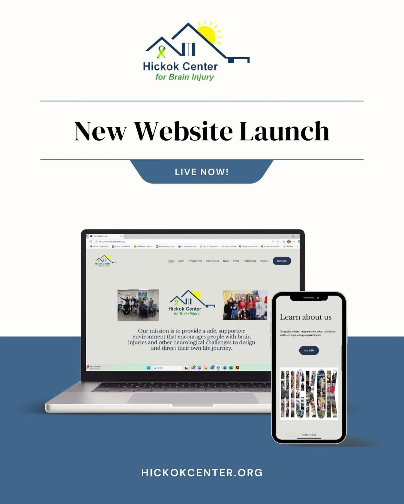 Surprise! We have officially launched our NEW website! Go check it out at hickokcenter.org or follow the link in our bio! 🖥️🩵💚