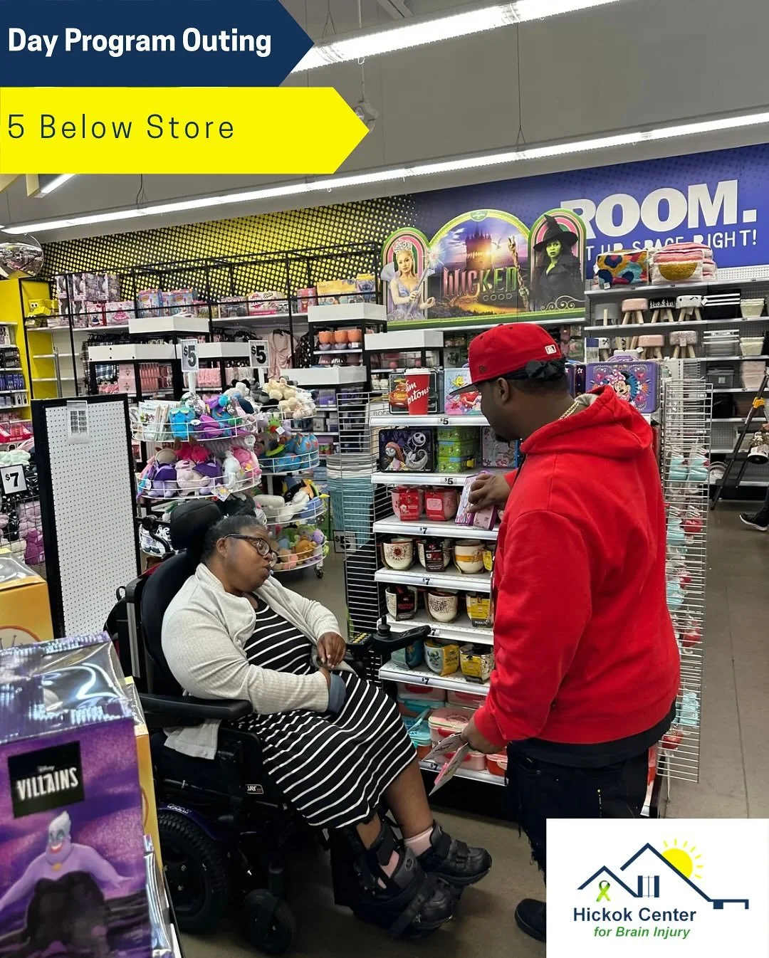 A look back on a Hickok Center outing to 5 Below this past week! This is a participant favorite and we can see why! Participants found shirts, books, and treats to bring home, were so happy to see they enjoyed this shopping trip! 🩵 💚