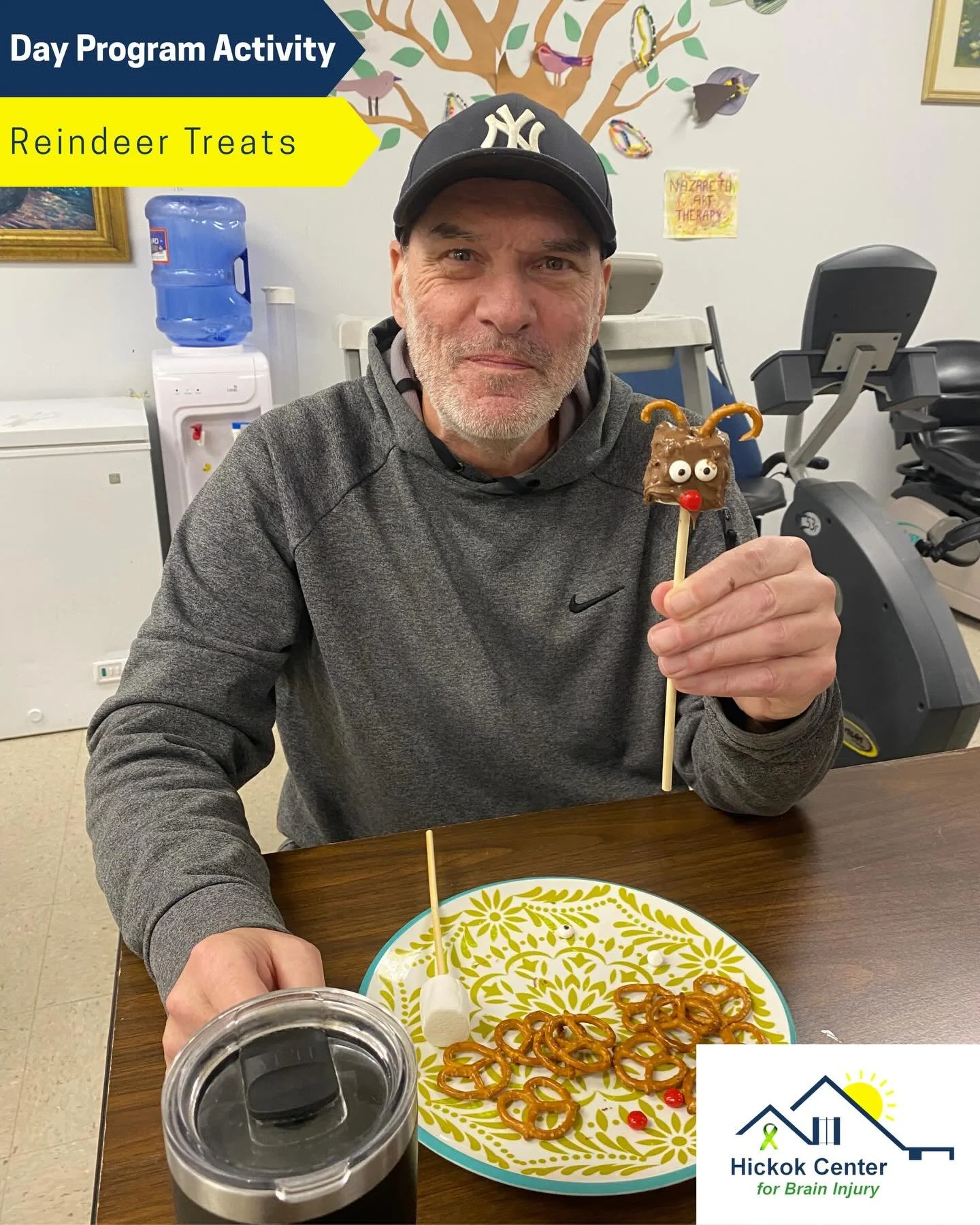 Another holiday treat to bring the holiday spirit to the Center 🎄🦌

Our Day Program participants had a great time making reindeer treats using marshmallows, chocolate, candies, and pretzels. Activities like this may look simple, but they help brain