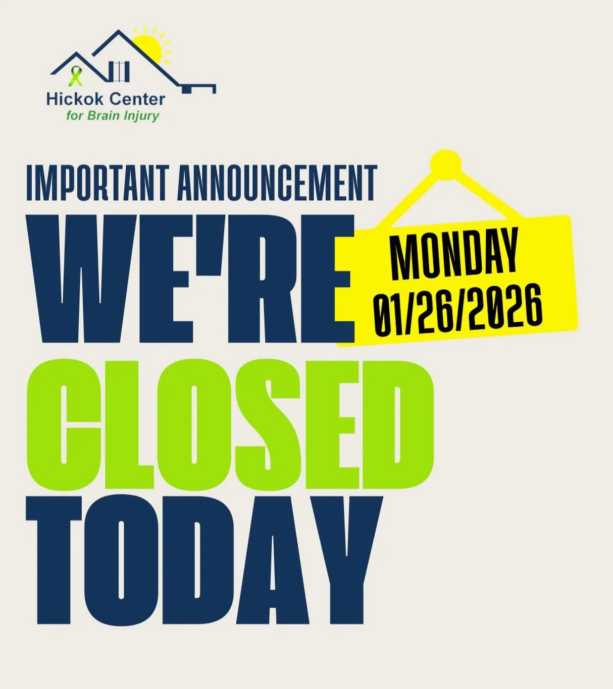 ❄️ Closure Notice ❄️
We are closed today, January 26, due to winter weather. Everyone stay safe and warm!