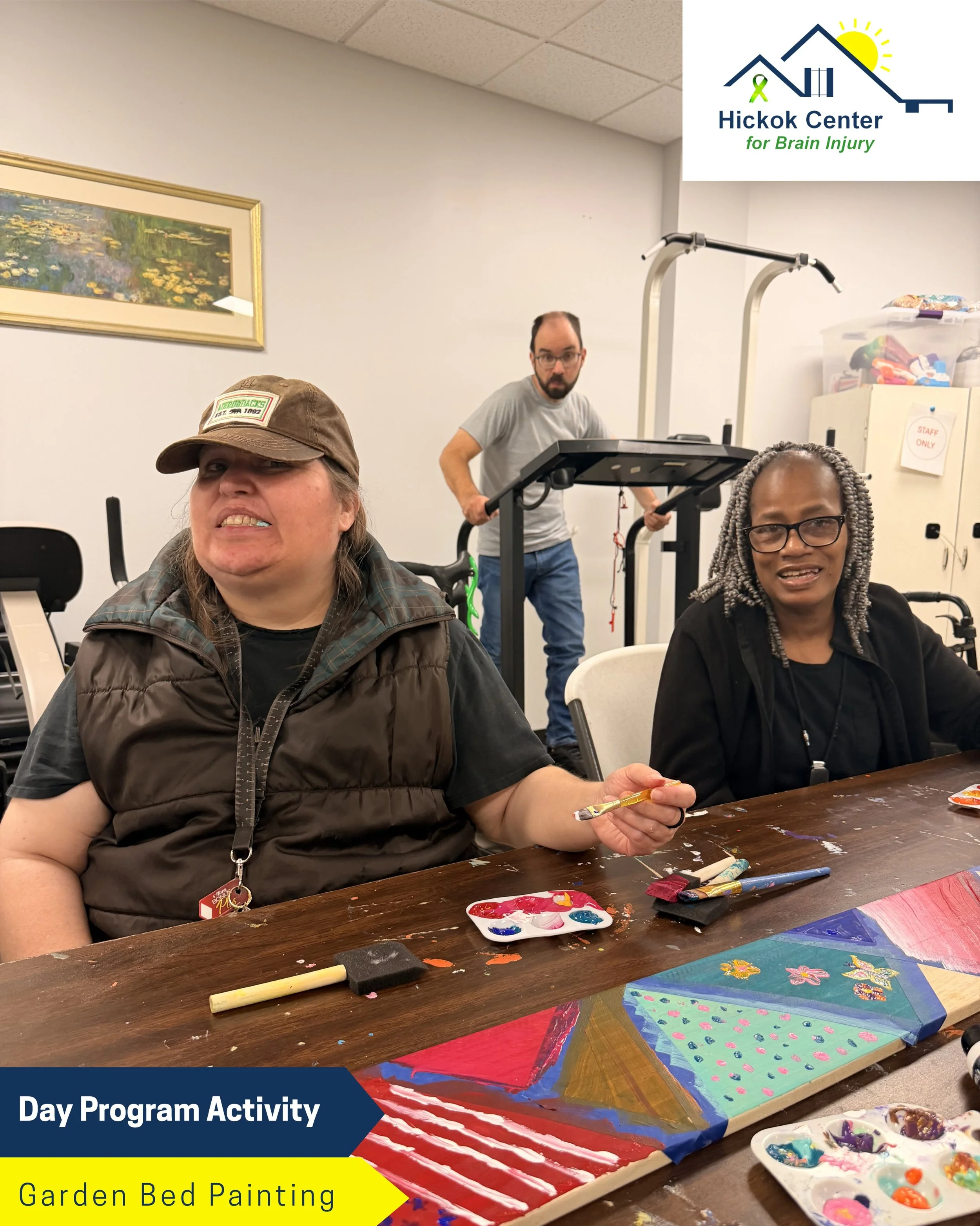 Yesterday participants spent time painting a wood plank that will soon be added to the side of our garden bed here at the Hickok Center. 🌱🎨 We&rsquo;re excited to have an expression of creativity welcoming participants and guests to our Hickok Cent
