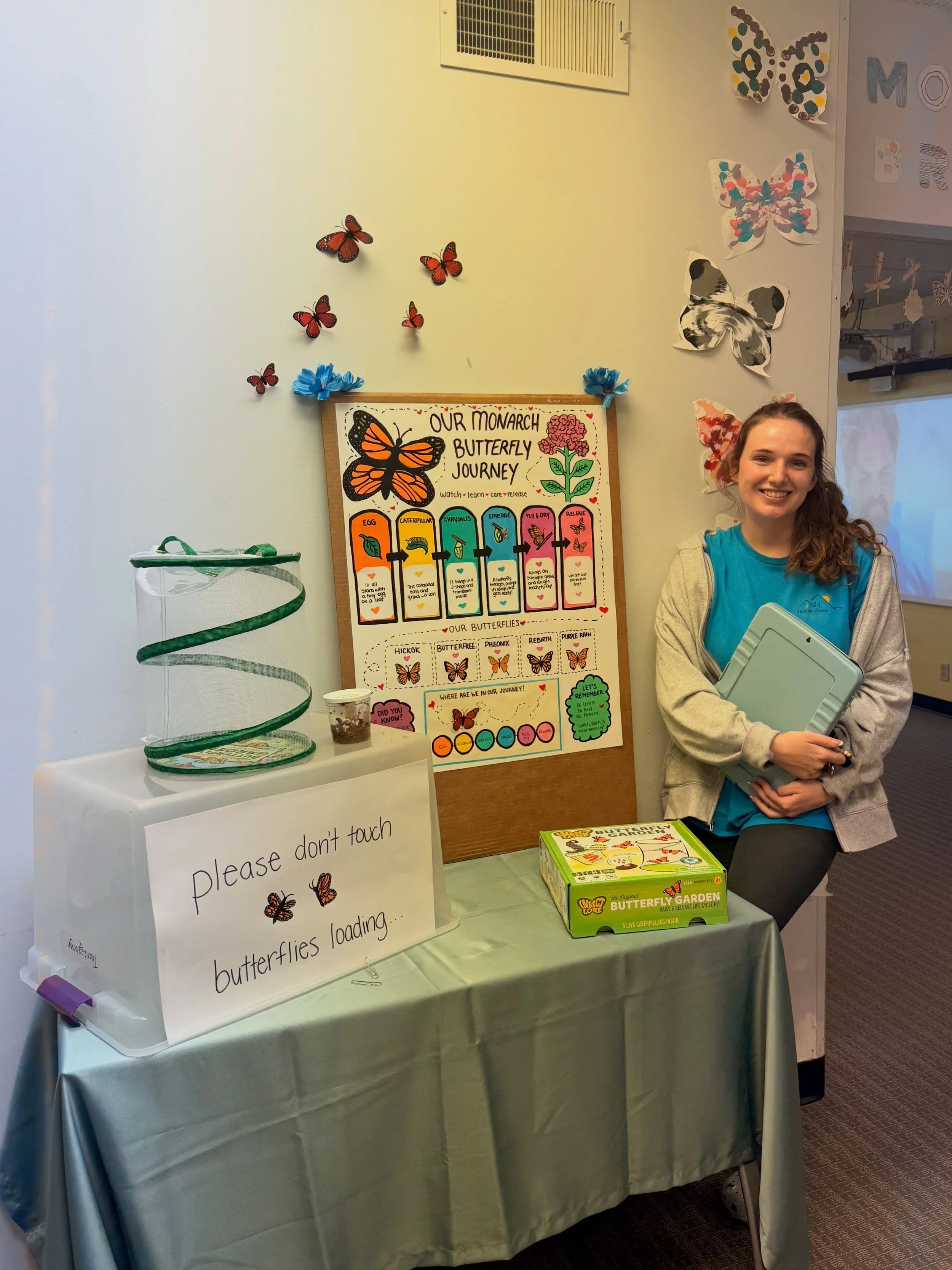 We have some new friends at the Hickok Center! 🦋 

Our participants are getting a close-up look at the journey from caterpillar to butterfly. Along with welcoming our caterpillars, DSP Katie created an educational display filled with facts about the