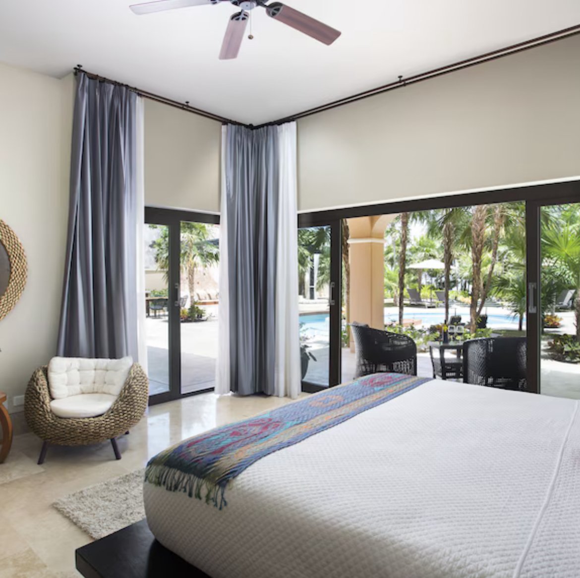 Bedroom 3: King with patio and direct access to pool and beach, 1st floor