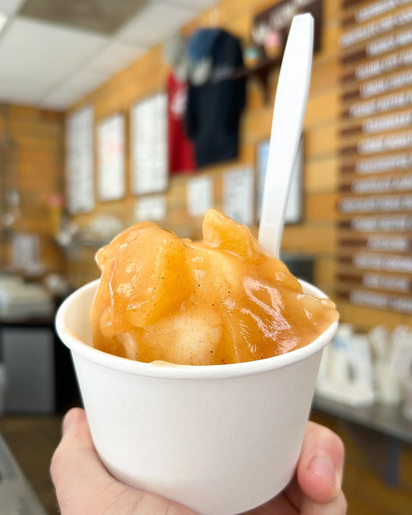This is your reminder to get a hot apple Sunday on these lovely fall days 🍎🍦It goes great with so many ice cream flavors, or just vanilla!