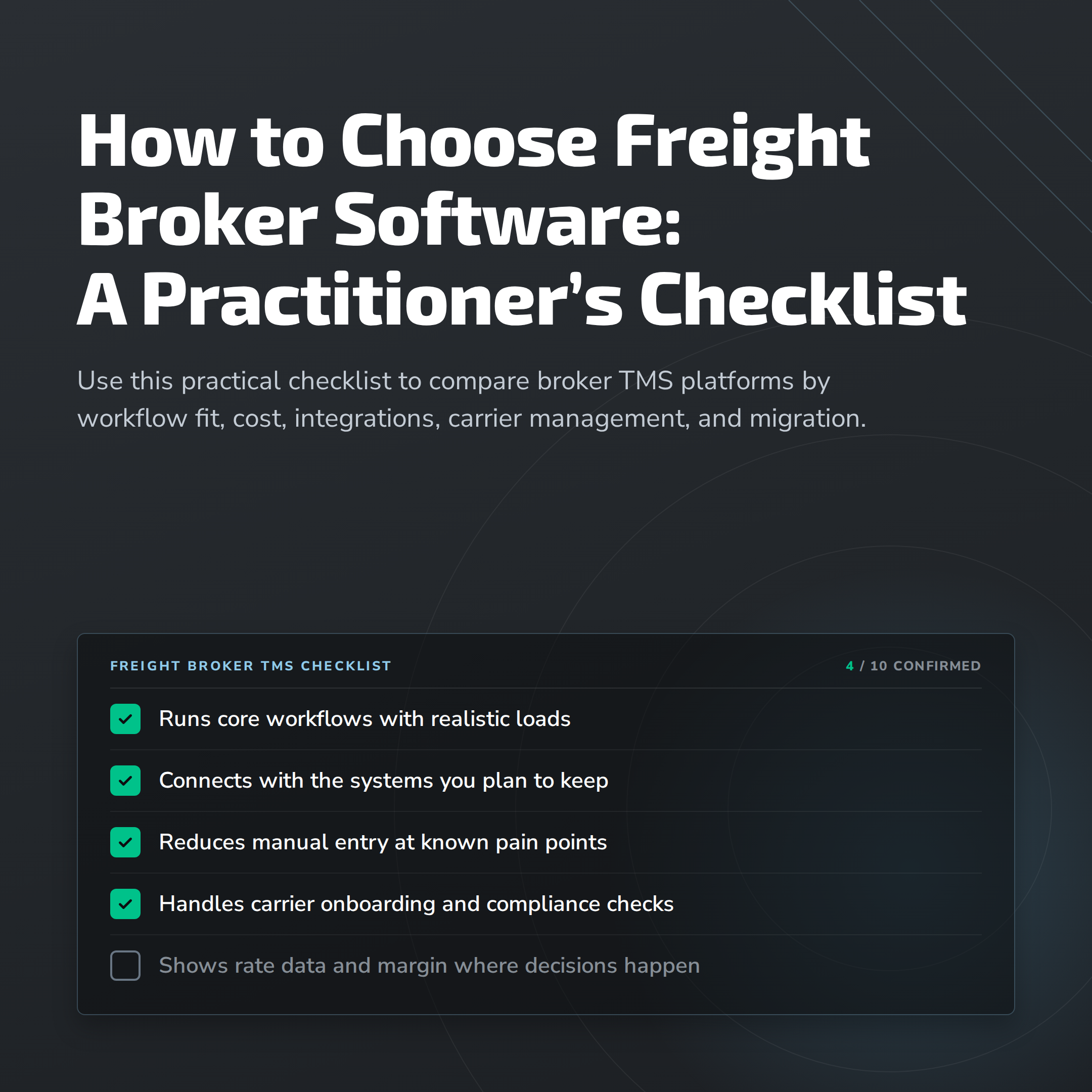How to Choose Freight Broker Software: A Practitioner's Checklist