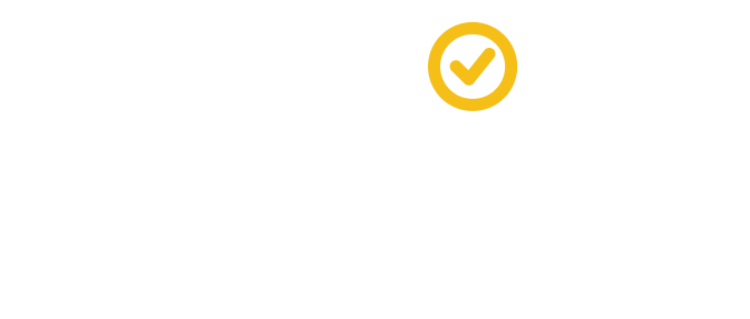 A neon sign of a gear with a star inside it, in white and yellow.