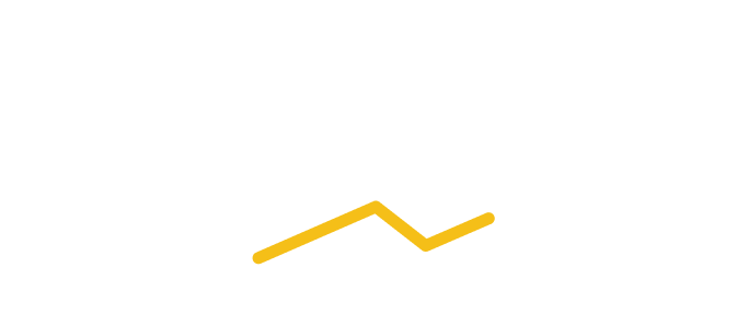 Flowchart diagram with geometric shapes in black, white, and gold.
