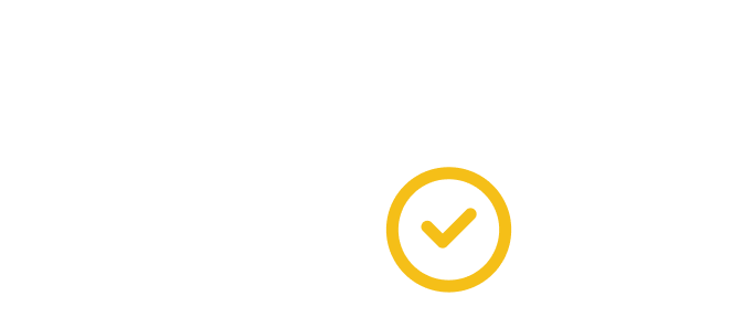 A neon sign of a gear with a star inside it, in white and yellow.