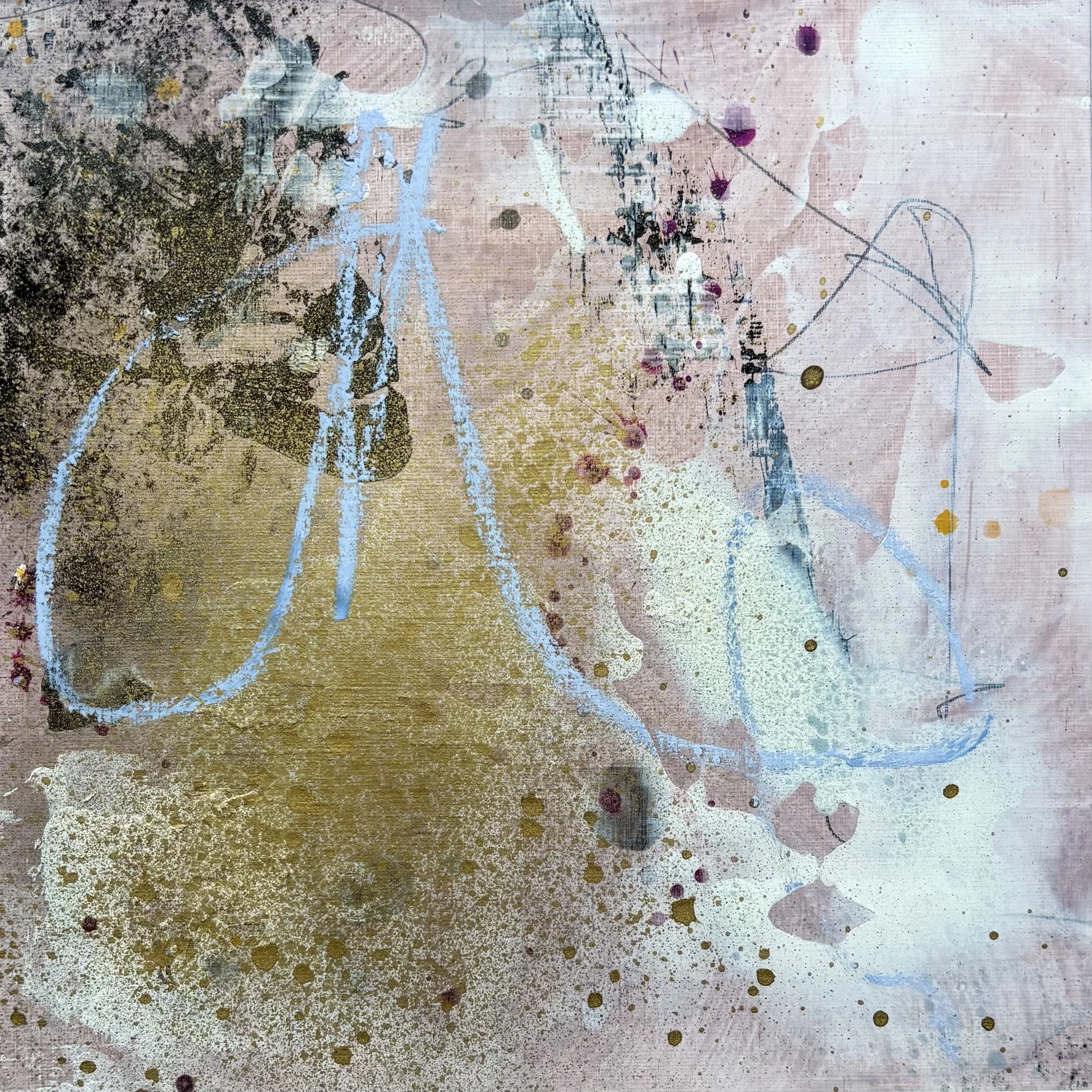 Chopin: Preludes Op.28 No. 1, 2025. Mixed media on paper, 8x8”