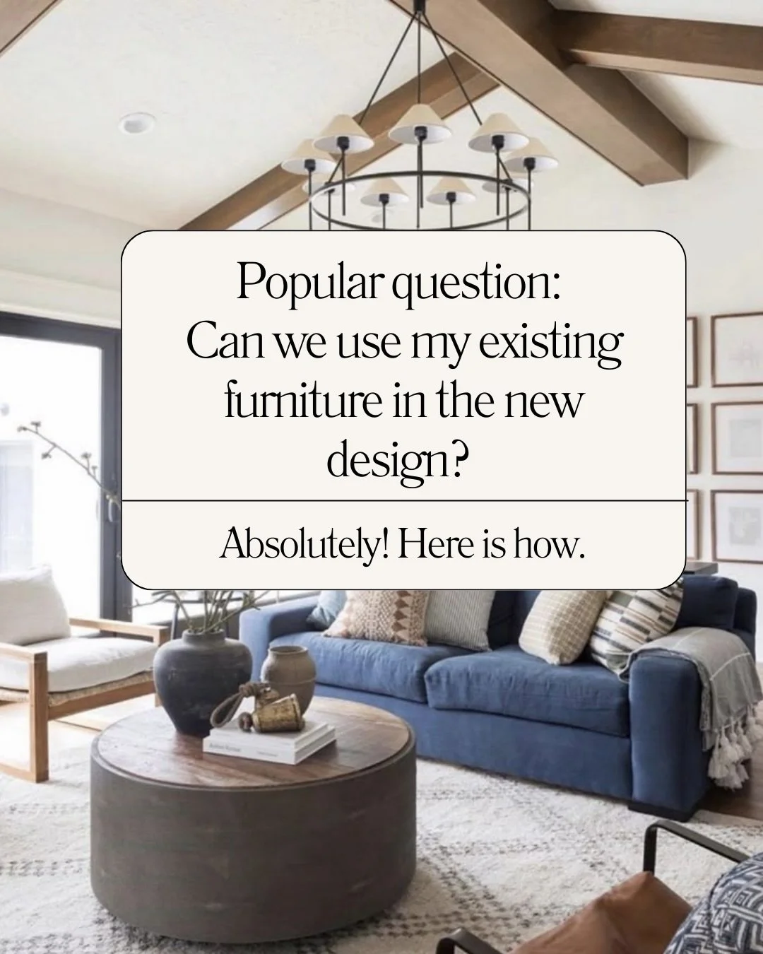 I get this question from almost every client:
&ldquo;Can we use my existing furniture in the new design?&rdquo;
And the answer is almost always yes! 

Here&rsquo;s a great example.
My client already had a West Elm bedroom set - dressers, nightstands,