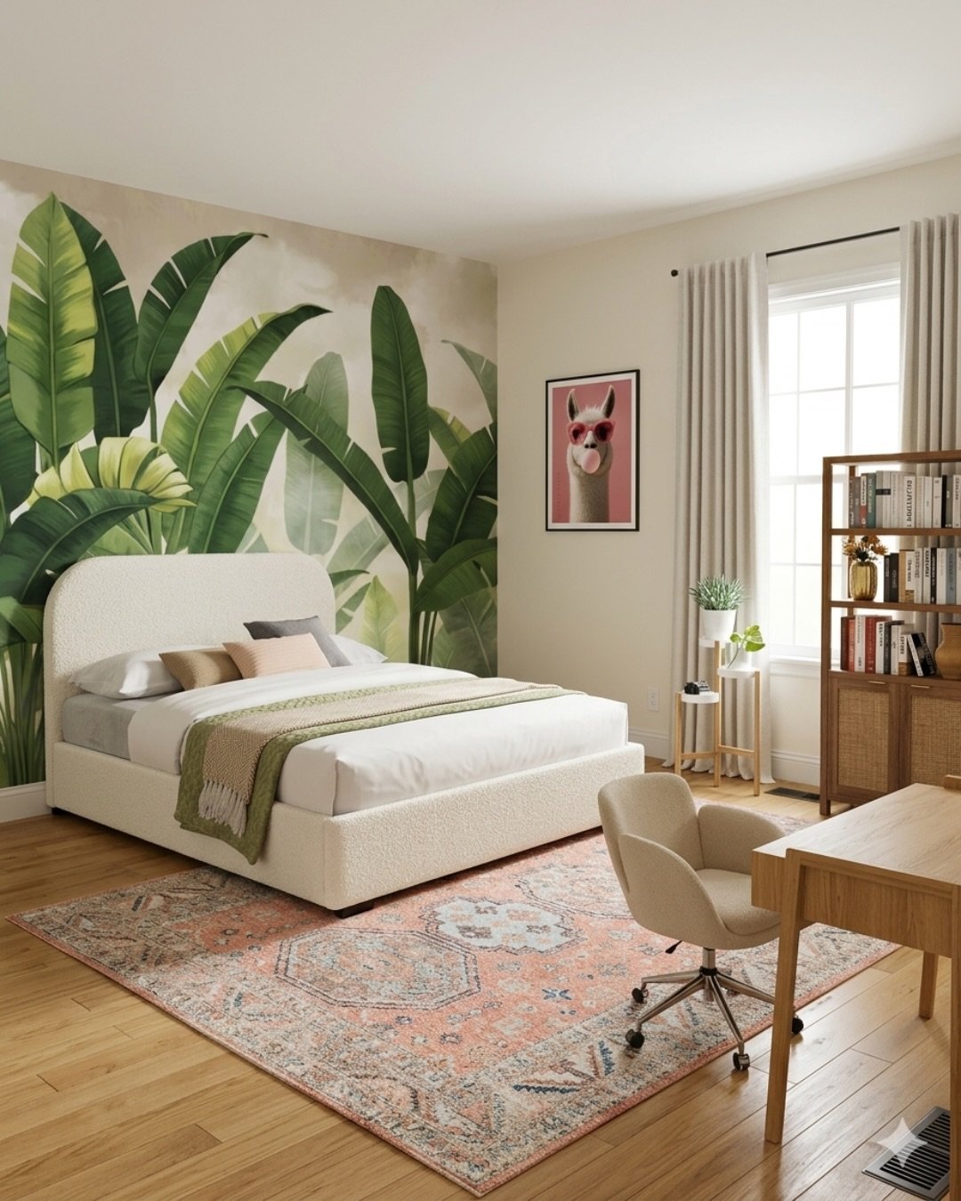 I looove creating kids&rsquo; bedrooms, it&rsquo;s always so fun and full of room to play with! 🌿✨

For this one, we chose a botanical wallpaper as the focal point and built the room around it with soft pinks and gentle colors. Green and pink just g