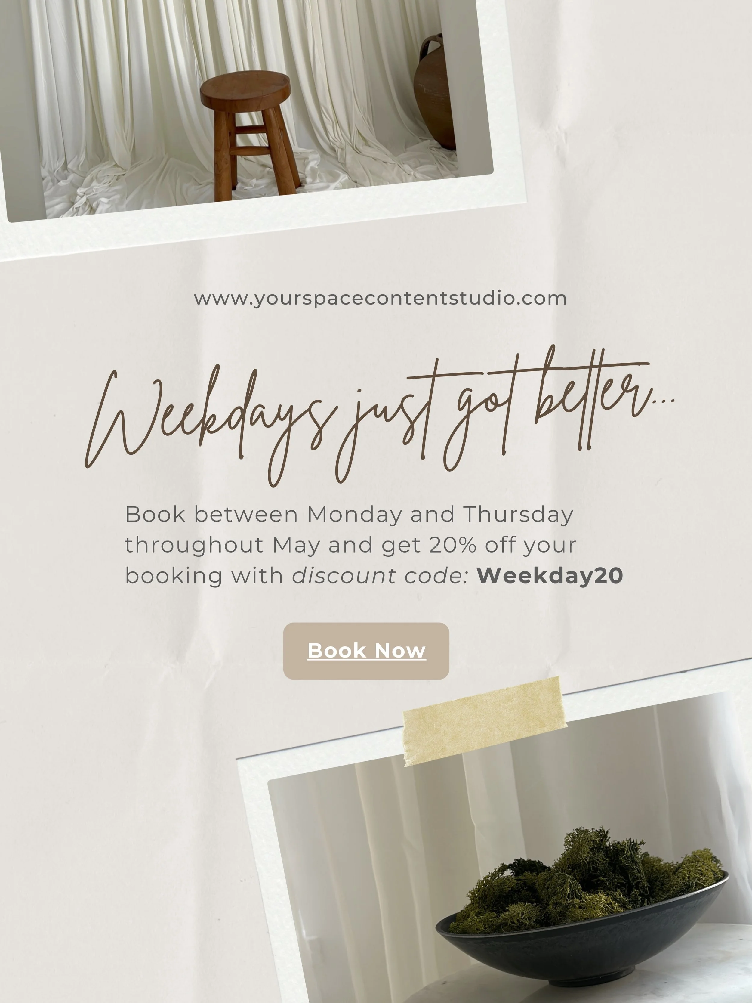 Yes they did! Throughout May book between Monday &amp; Thursday and get 20% off! Enter Weekday20 to get your discount now 🤍 

#contentshoot #brandshoot #photographer #socialmediamanager #contentcreator