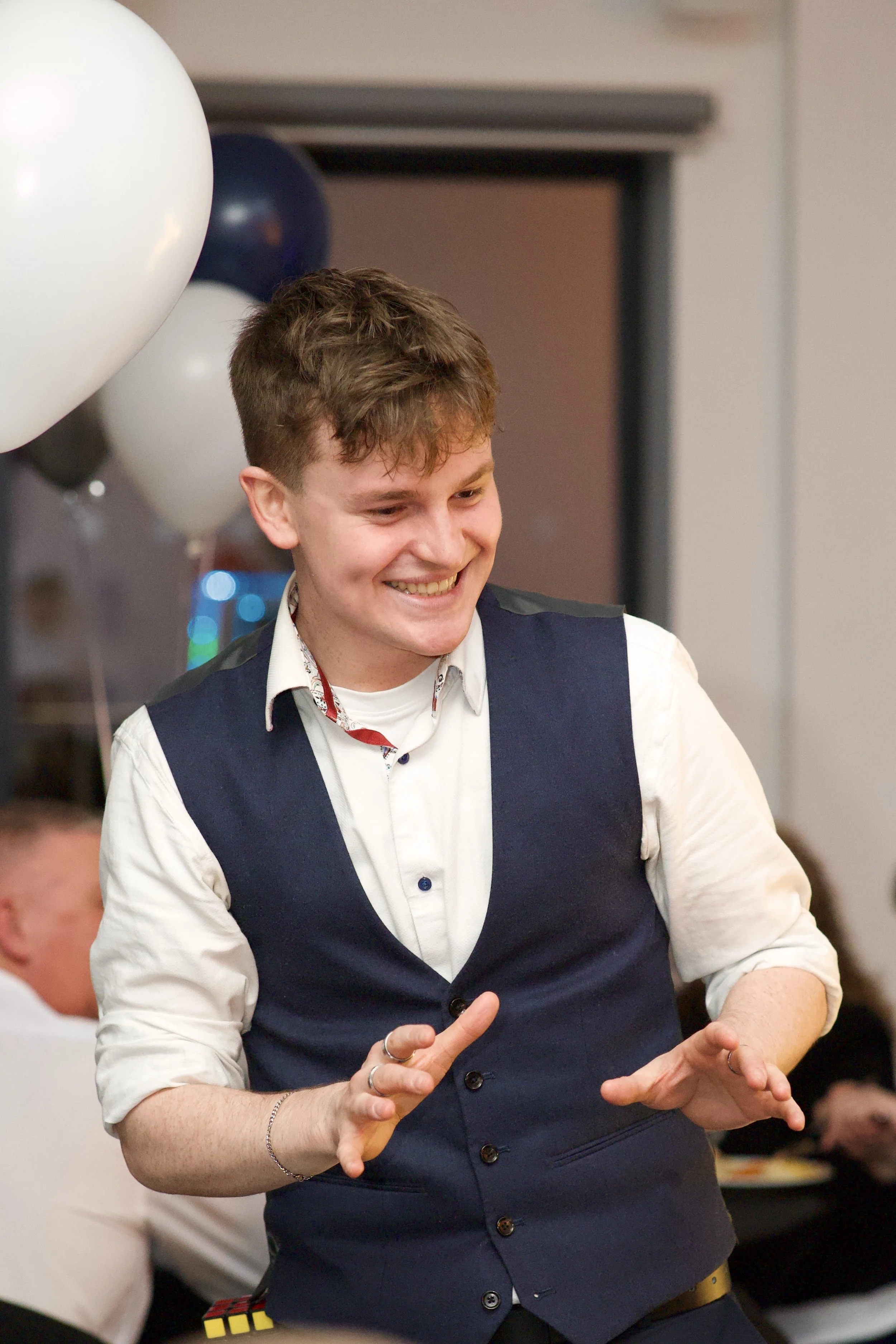 In the heart of Manchester, magician Daniel Maze adds a touch of wonder to a wedding filled with joy and surprise.