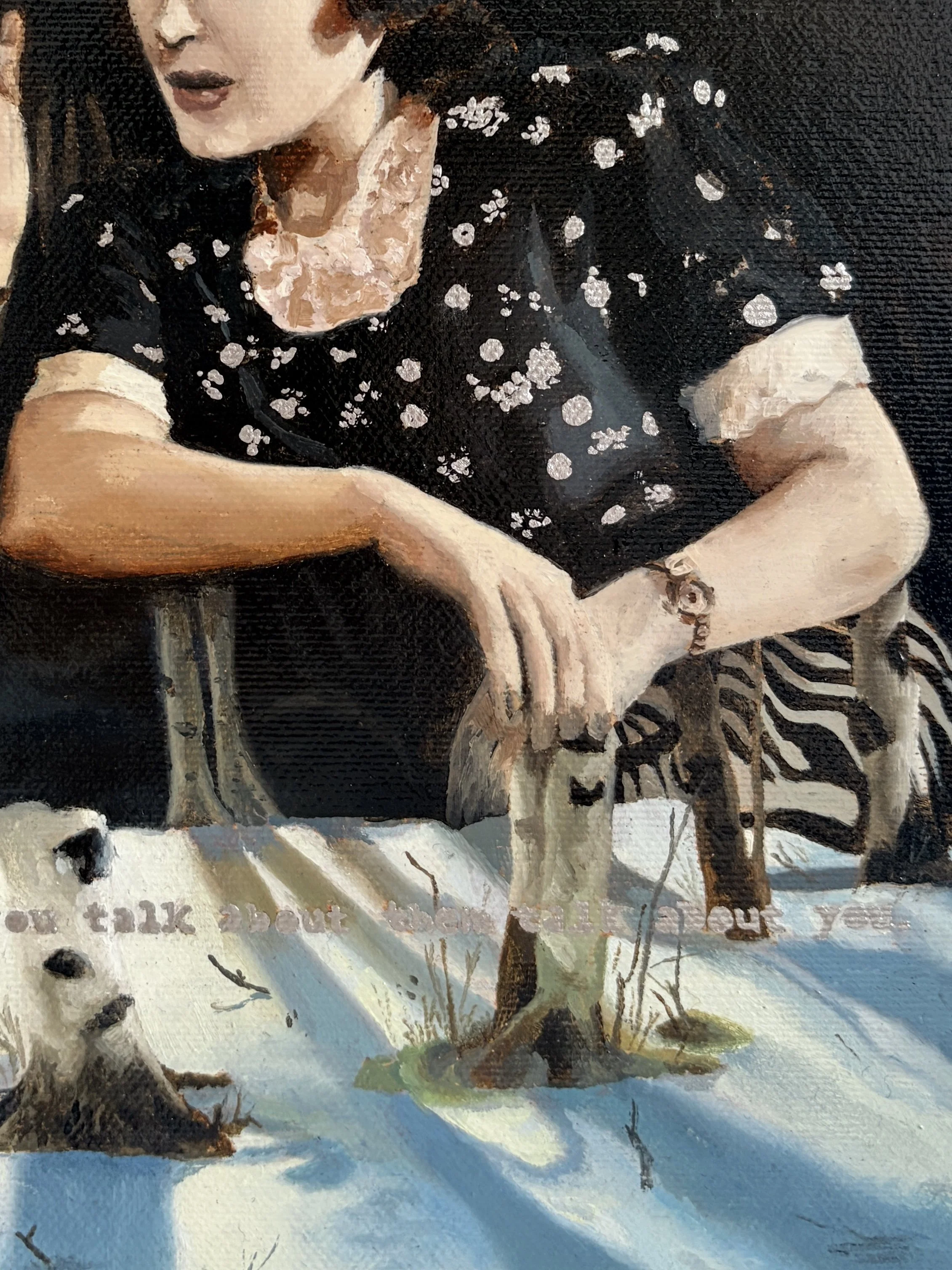 You Talk About Them Talk About You Talk About Them Talk About You - Oil on Canvas - 30x30cm - 2025 - Jessica Justine