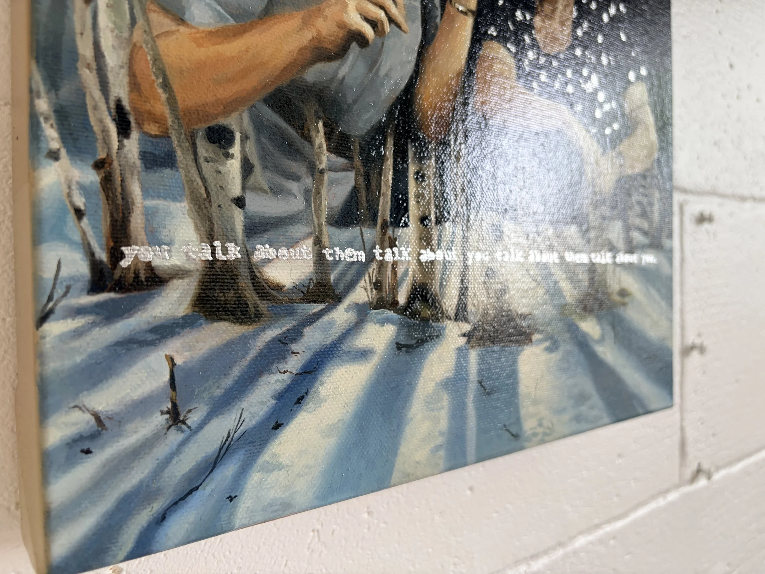 You Talk About Them Talk About You Talk About Them Talk About You - Oil on Canvas - 30x30cm - 2025 - Jessica Justine