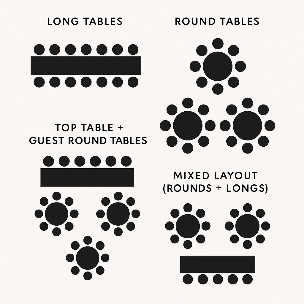 Wedding Table Layouts: Rounds vs Longs vs Mixed – What’s Right for You ...