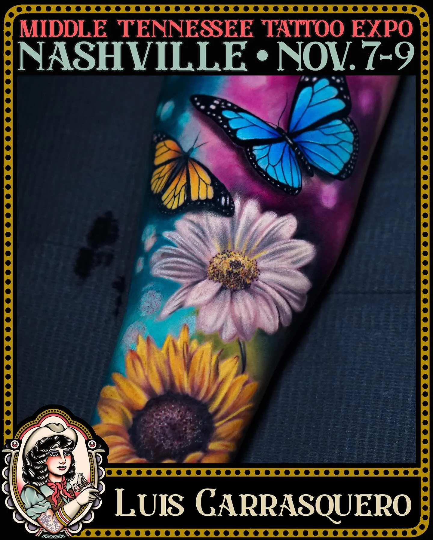 Time for a skin metamorphosis 🦋 Realism artist @luistattoo12 will be tattooing that the Middle Tennessee Tattoo Expo! Make sure you book your appointment ahead via the email luiscarrasquero007@gmail.com.
&bull;
&bull;
&bull;
Middle Tennessee Tattoo 