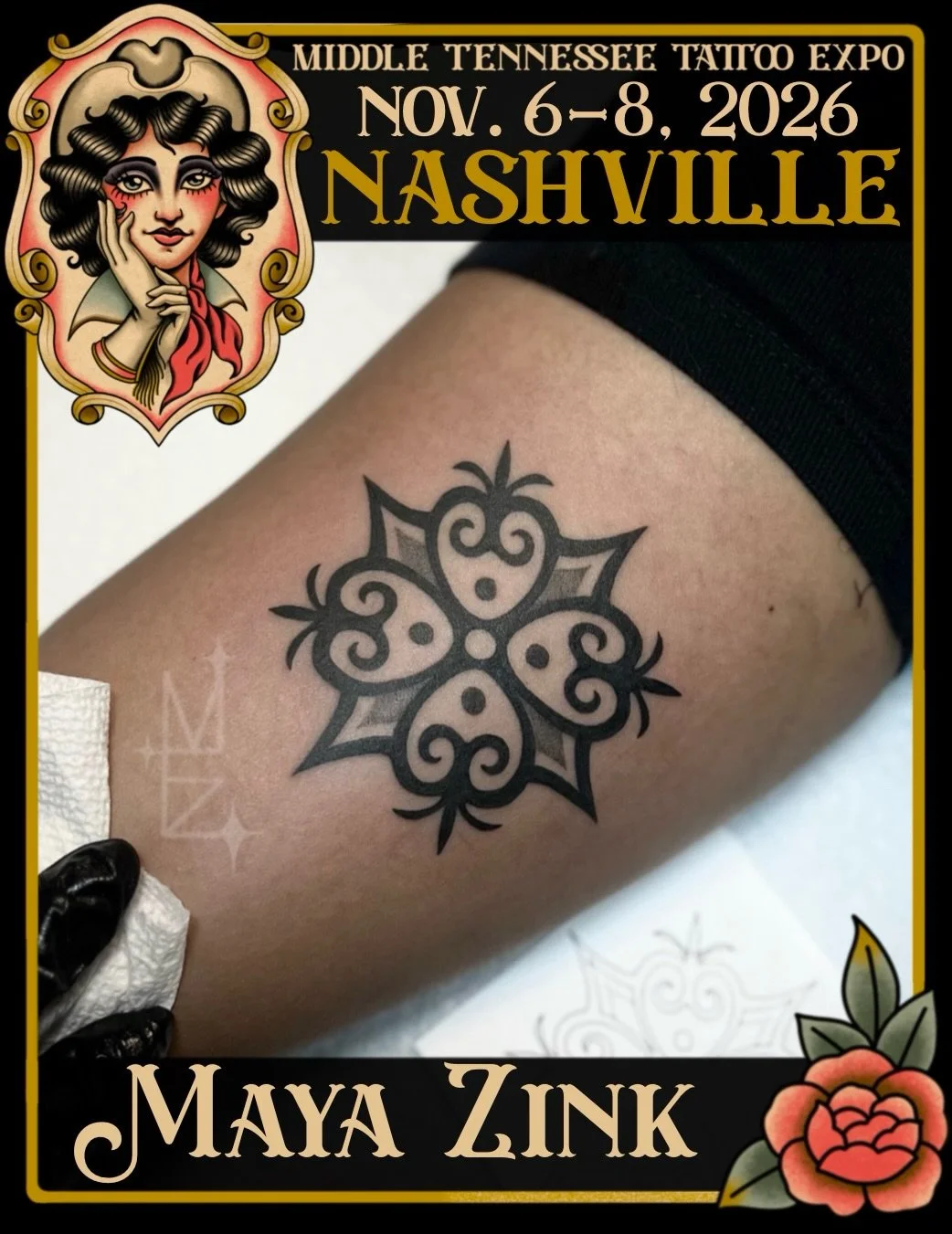 Want great ink? Meet @maya_zink 🖤 Black and grey artist Maya Zink will be joining us at MTTE this fall! Bring your ideas to Maya, pick out something from her flash, or secure a spot by booking a head via email&nbsp;mayazinktattoos@gmail.com
&bull;
&