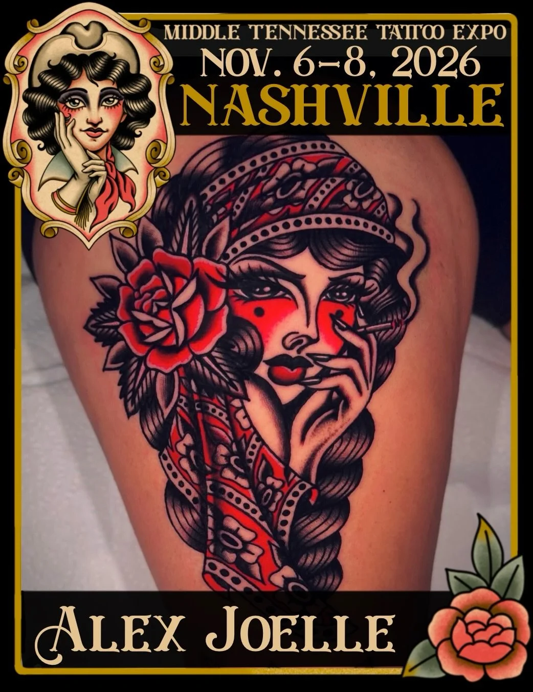 The bold is back! 💥 Traditional tattoo artist @alexjoelletattooer is back that MTTE this fall and wants to tattoo YOU. Bring your ideas to Alex, pick out some flash, or book ahead via text (786) 325-4110
&bull;
&bull;
Middle Tennessee Tattoo Expo 
?
