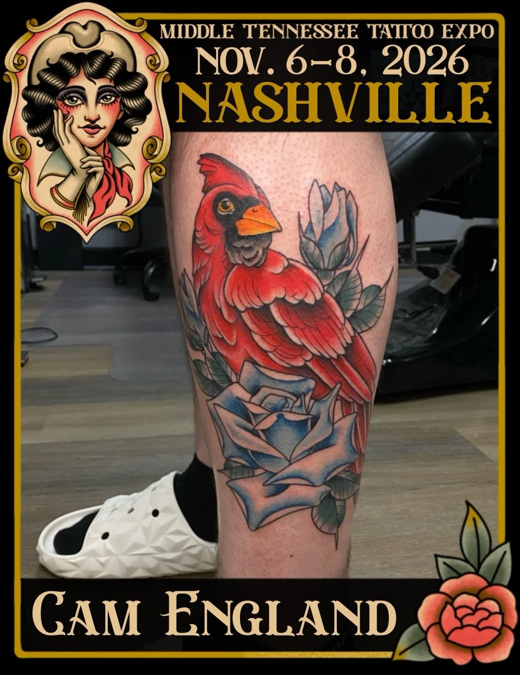 It&rsquo;s your lucky day! 🍀 Traditional artist @camenglandtattoos from @lucky7tattoo_tupelo will be joining us this year at MTTE. Bring your ideas to Cam, pick out some flash, or book ahead via Instagram DM
&bull;
&bull;
Middle Tennessee Tattoo Exp