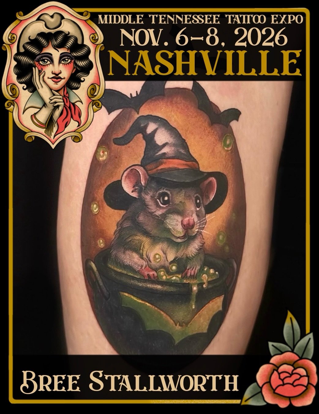 Spooky season will be here before you know it.. so will MTTE! 🦇 @breestallworthtattoo is back with her semi-realism and illustrative designs. Bring your ideas to Bree, pick out some flash, or book ahead through the email breestallworthart@gmail.com

