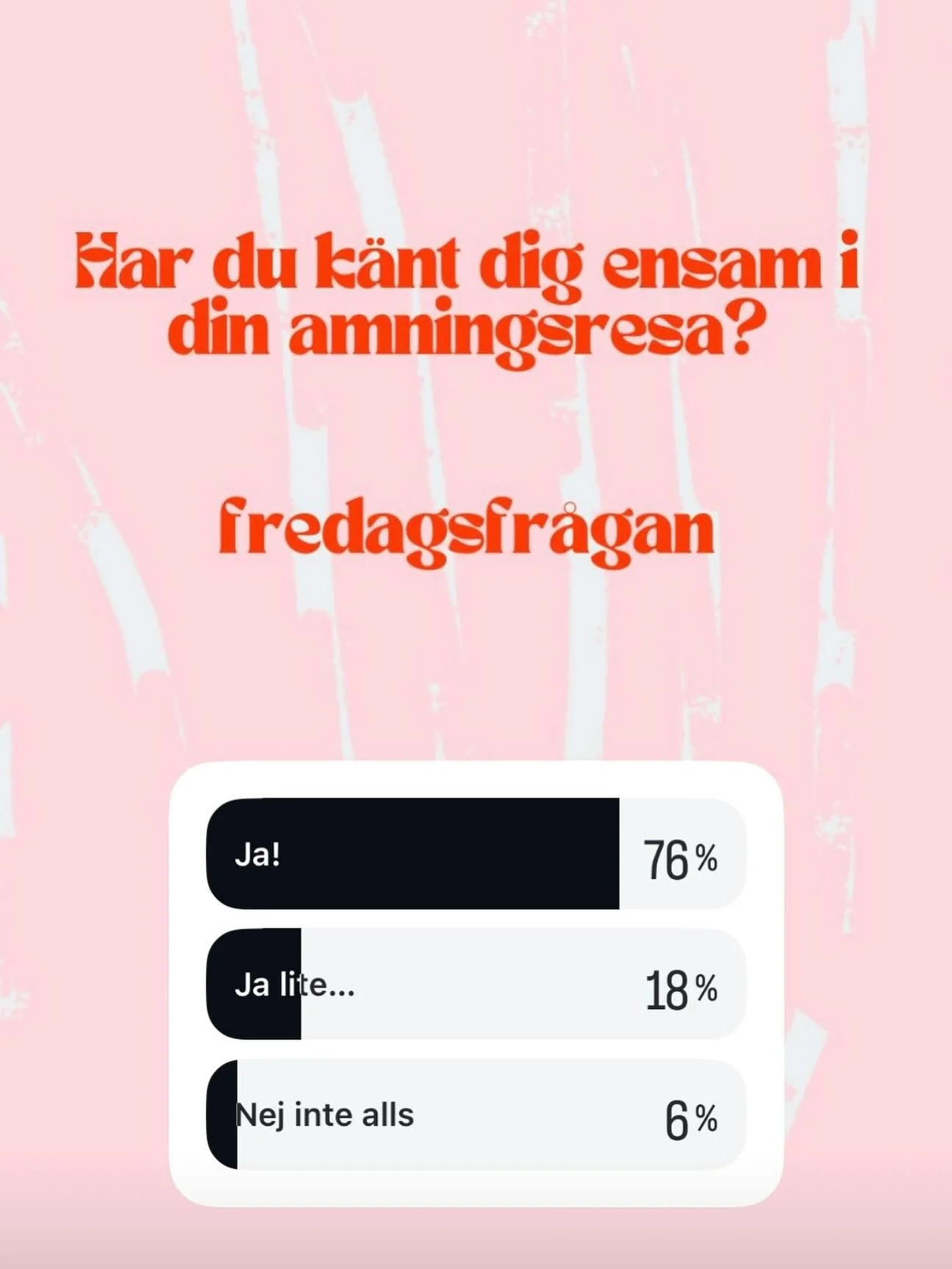 Efter samtal med flera av er som varit med p&aring; webinaret blir det s&aring; tydligt:

Vi &auml;r s&aring; m&aring;nga som k&auml;nner oss ensamma i v&aring;r amningsresa.
S&aring; m&aring;nga som upplever att st&ouml;det fr&aring;n v&aring;rden i