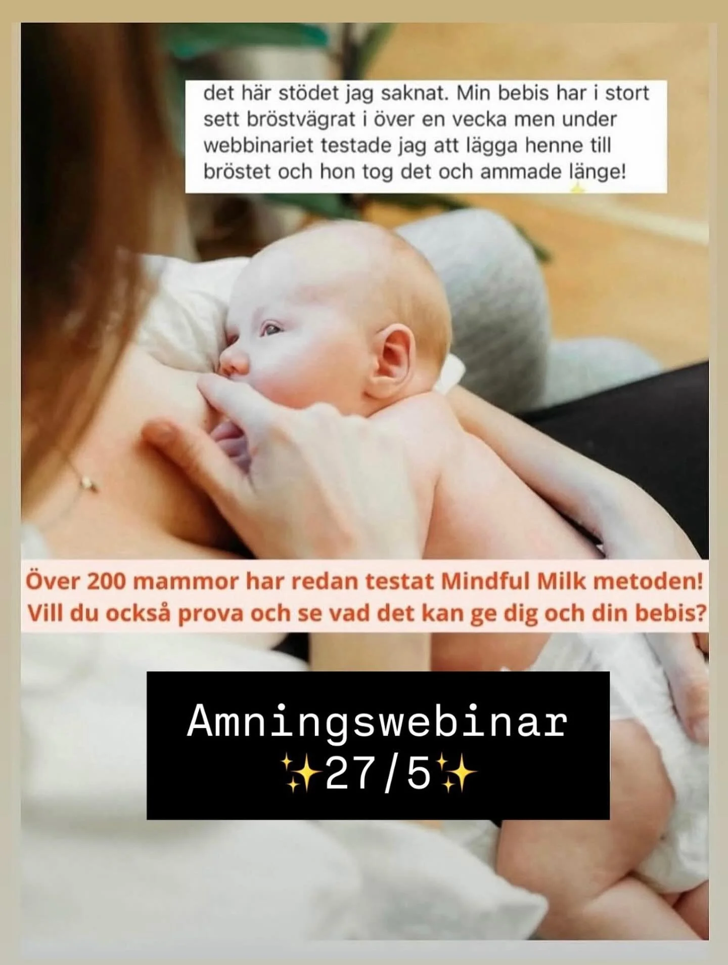 Du som har varit med tidigare &auml;r sj&auml;lvklart v&auml;lkommen ocks&aring;❤️ En stund att landa tillsammans med ditt barn och f&aring; svar p&aring; dina fr&aring;gor. Testa vad en amningsmeditation kan g&ouml;ra f&ouml;r dig och ditt barn🙏