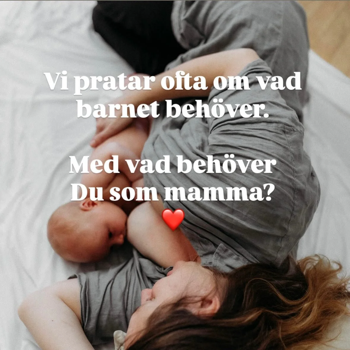 Amning &auml;r mer &auml;n teknik! Du som mamma beh&ouml;ver ocks&aring; m&aring; bra f&ouml;r att amningen ska fungera. 

Stanna upp. L&auml;gg en hand p&aring; ditt hj&auml;rta idag och st&auml;ll dig fr&aring;gan: Vad beh&ouml;ver jag? ❤️

#amning