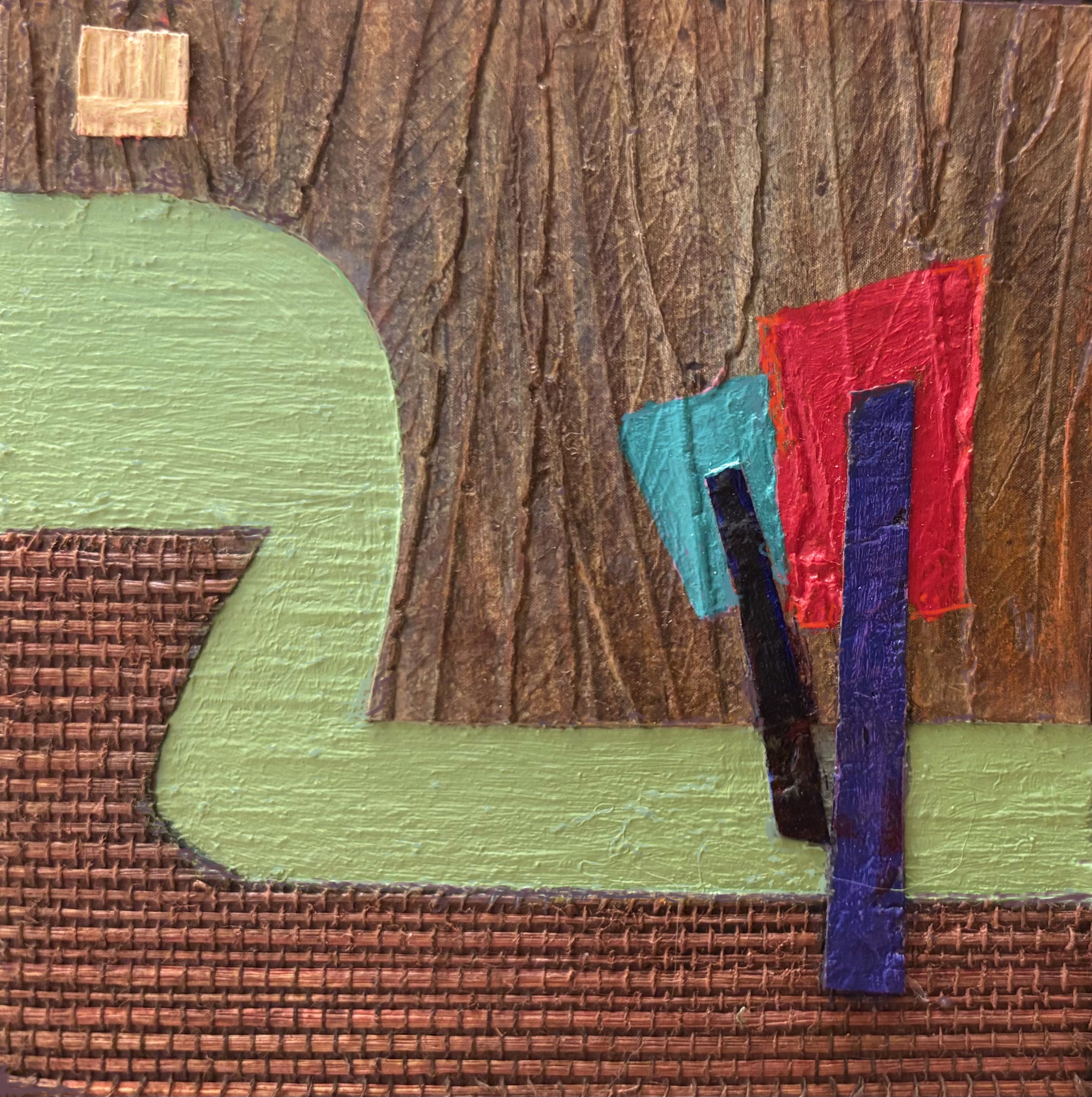 River of Life #13.
Oil and Collage. 4" x 4"