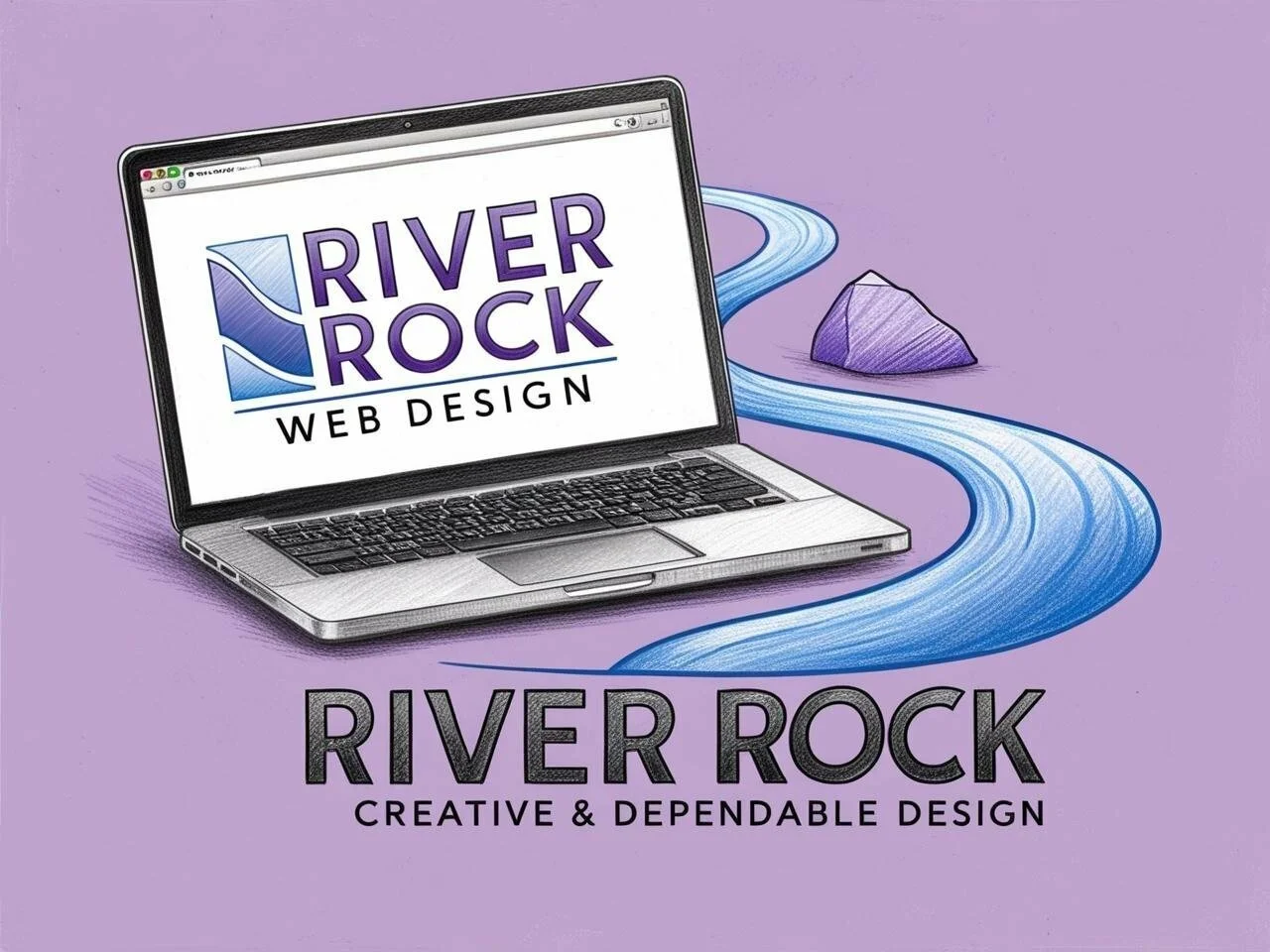 Could+you+create+a+logo+for+River+Rock+Web+Design_+Laptop+screen+showing+the+name+_River+Rock+Web+Design_+with+a+river+running+north+through+_River_+and+Rock_,+and+a+small+rock+icon.+Include+colors+lavender+and+(1).jpg