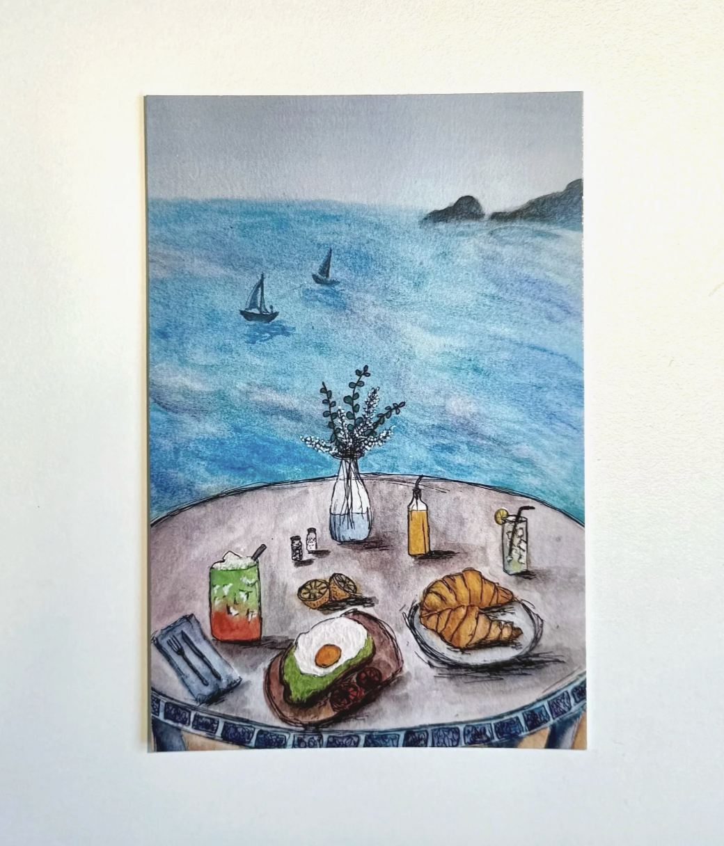 Ocean Breakfast Postcard