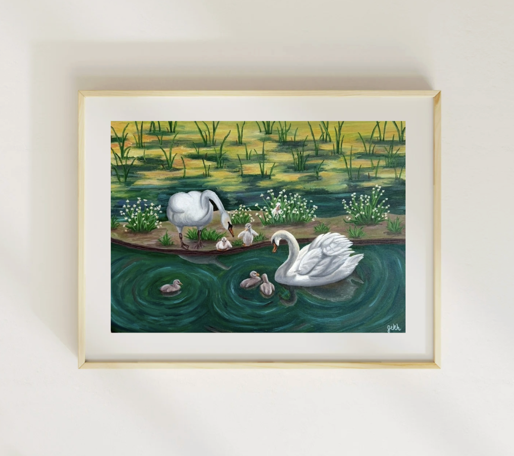 Swan Family Print