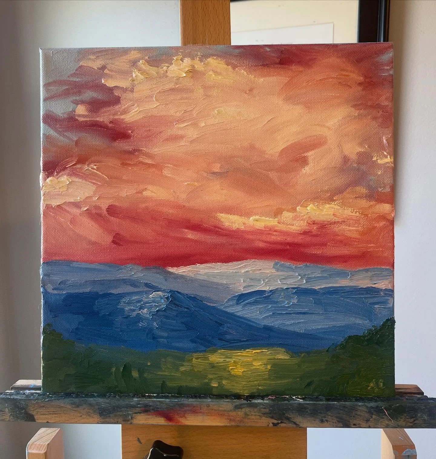 Another little one with some texture and made with predominately leftover paint. Having fun with thicker and more interpretive strokes! 

12&rdquo;x12&rdquo; oil on canvas

#oilpainting #appalachianmountains #blueridgemountains #westernnorthcarolina 