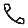 A black telephone handset icon