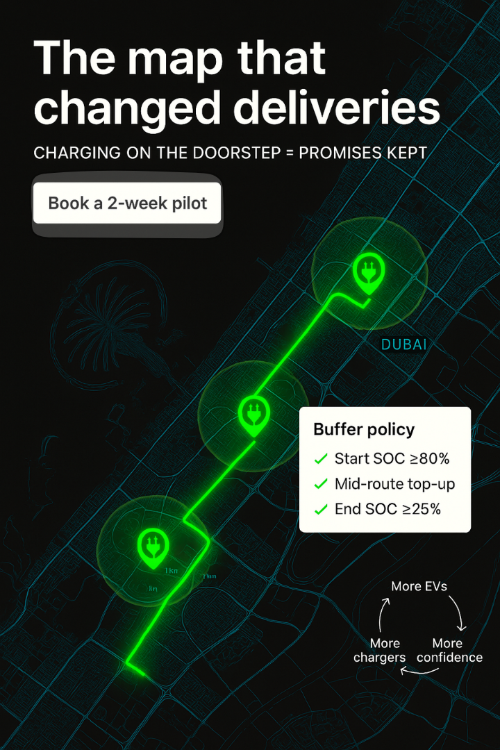 The Map That Changed Deliveries: How Dubai’s Charging Grid De-Risks the Last Mile