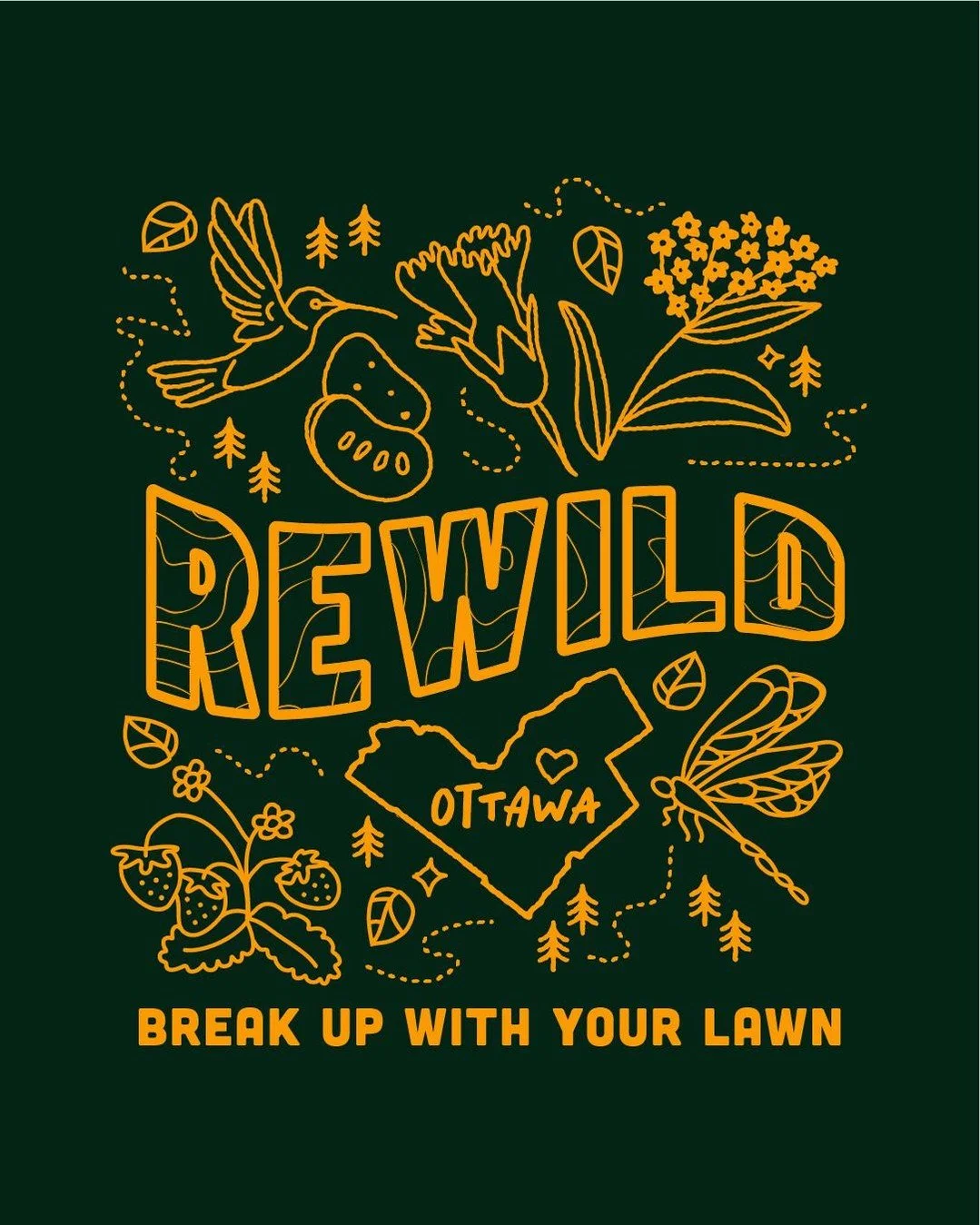 Break up with your lawn in green AND yellow 💚💛 A little peek at a future staff tee for @rewildlandscapes 🌲 Which one is your favourite colourway?

#ottawalandscaping #ottawadesign #nativeplants #ottawasmallbusiness #graphicdesign #branddesign