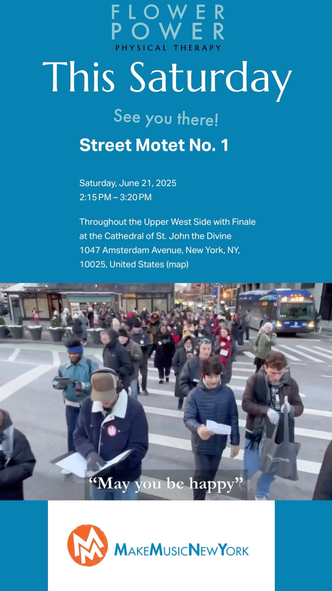 This Saturday in NYC, voices join together to create a public soundscape and to give a secular blessing.
