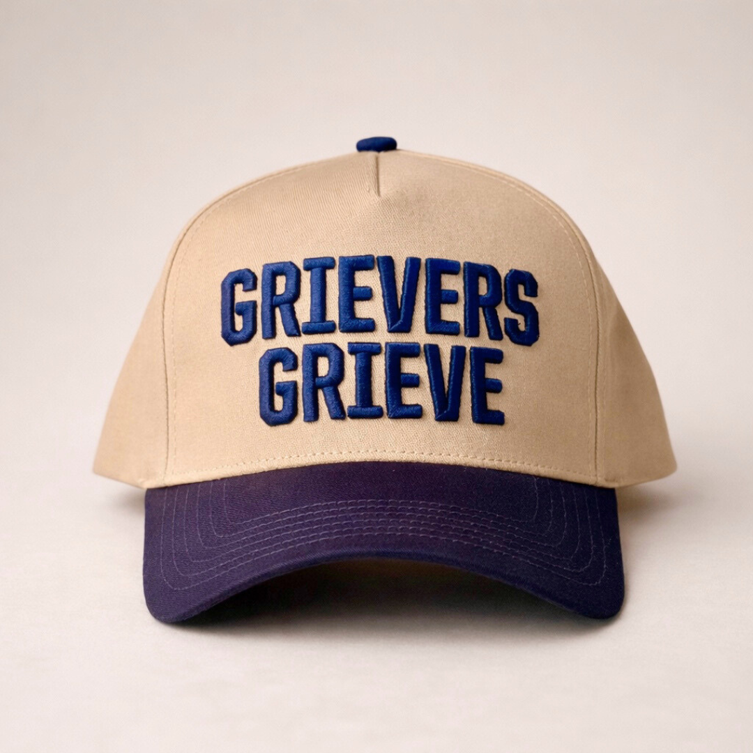 Grievers Grieve Embroidered Trucker Hat | Isla Jade Foundation | Grief Support & Awareness Apparel