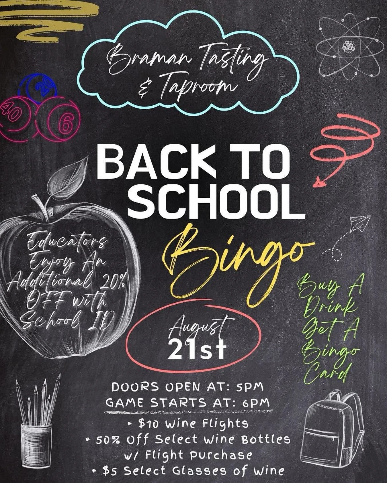 I will be set up Braman Tasting & Taproom tomorrow (8/21)! Come out and enjoy the A/C and some wine or beer, and do some shopping! The holiday season is closing in on us!